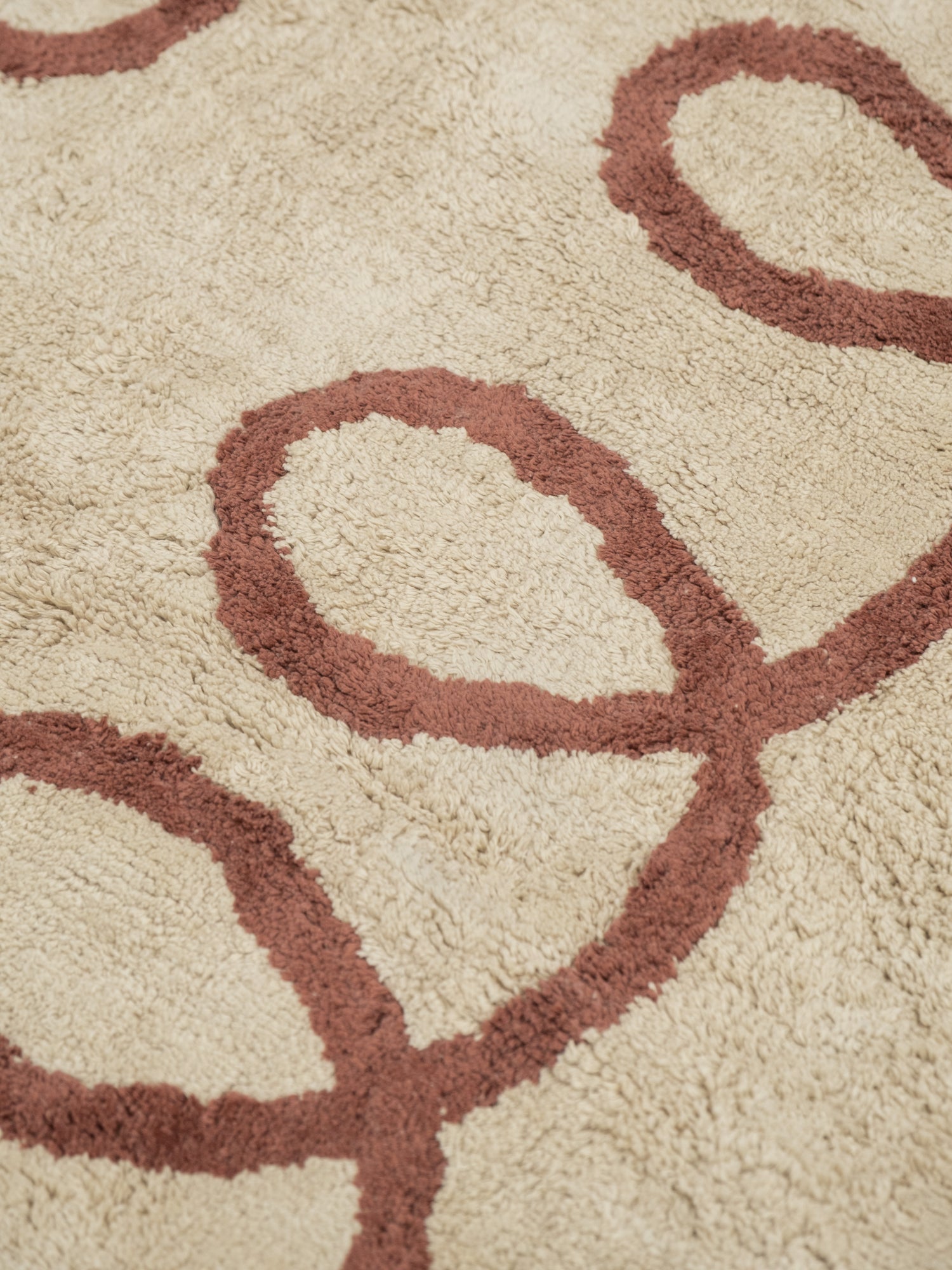 Creative Warm Cream Washable Organic Cotton Cut Pile Rug