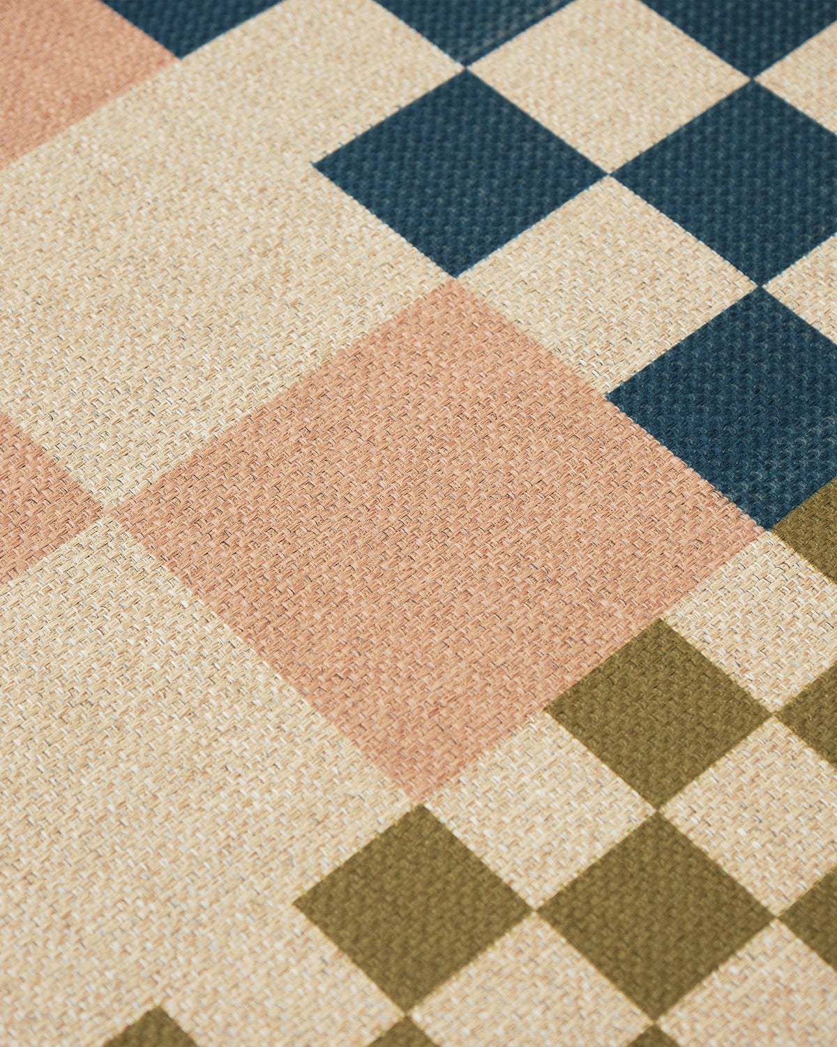 Checkered Pale Pink New Jute Rug