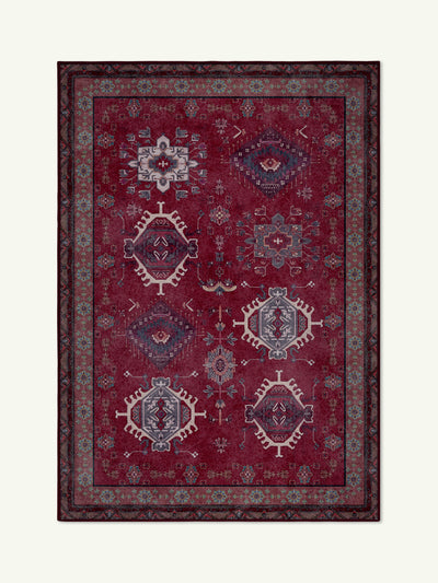 Parts crimson chenille rug