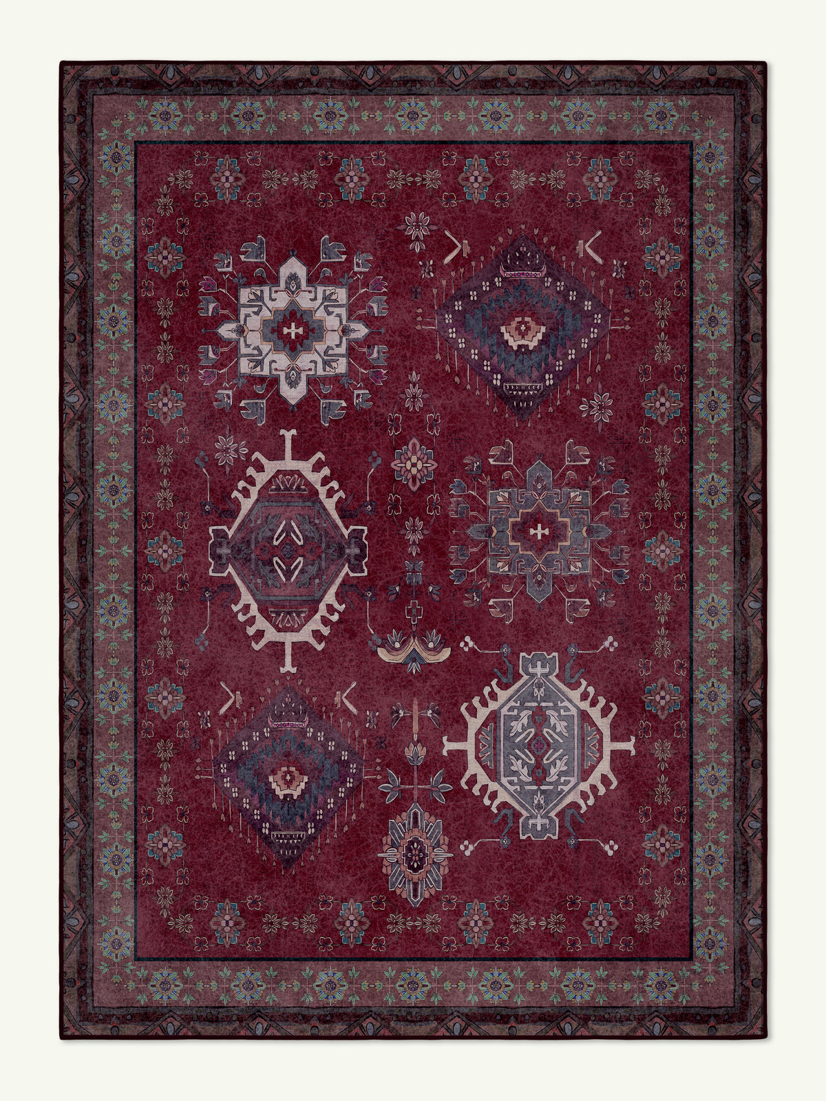 Parts Crimson Chenille Rug