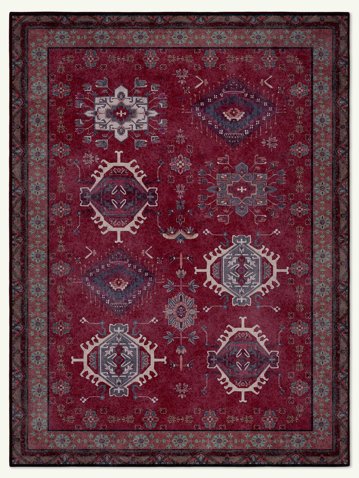 Parts Crimson Chenille Rug