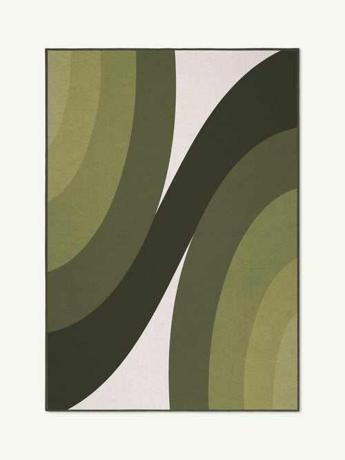 Bundle olive chenille rug
