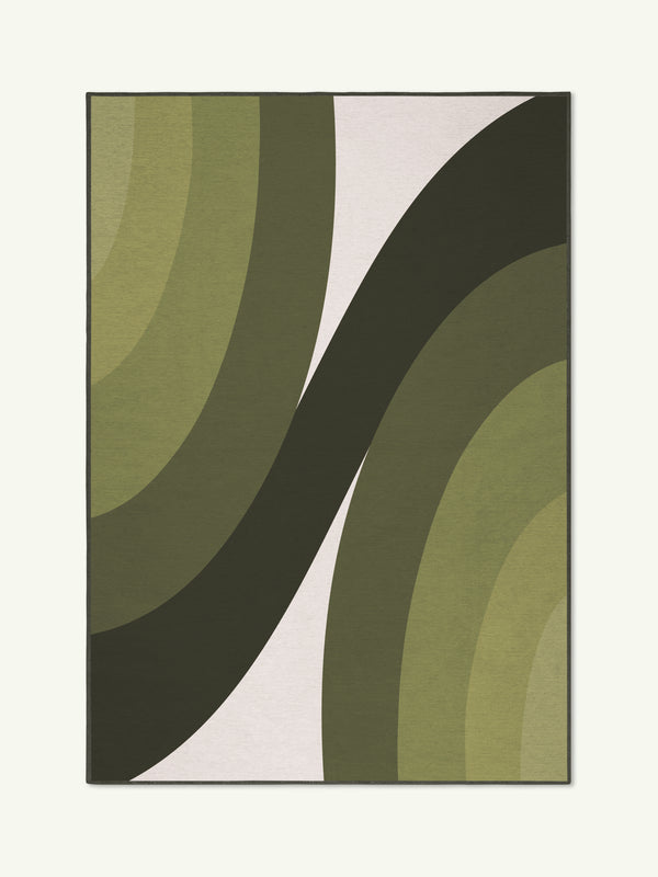 Bundle olive chenille rug