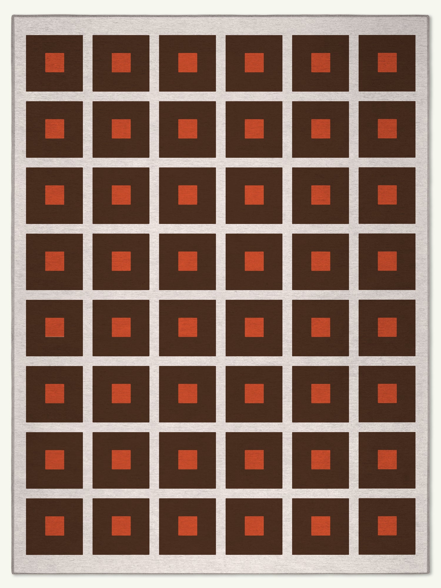 Square Orange Chenille Rug
