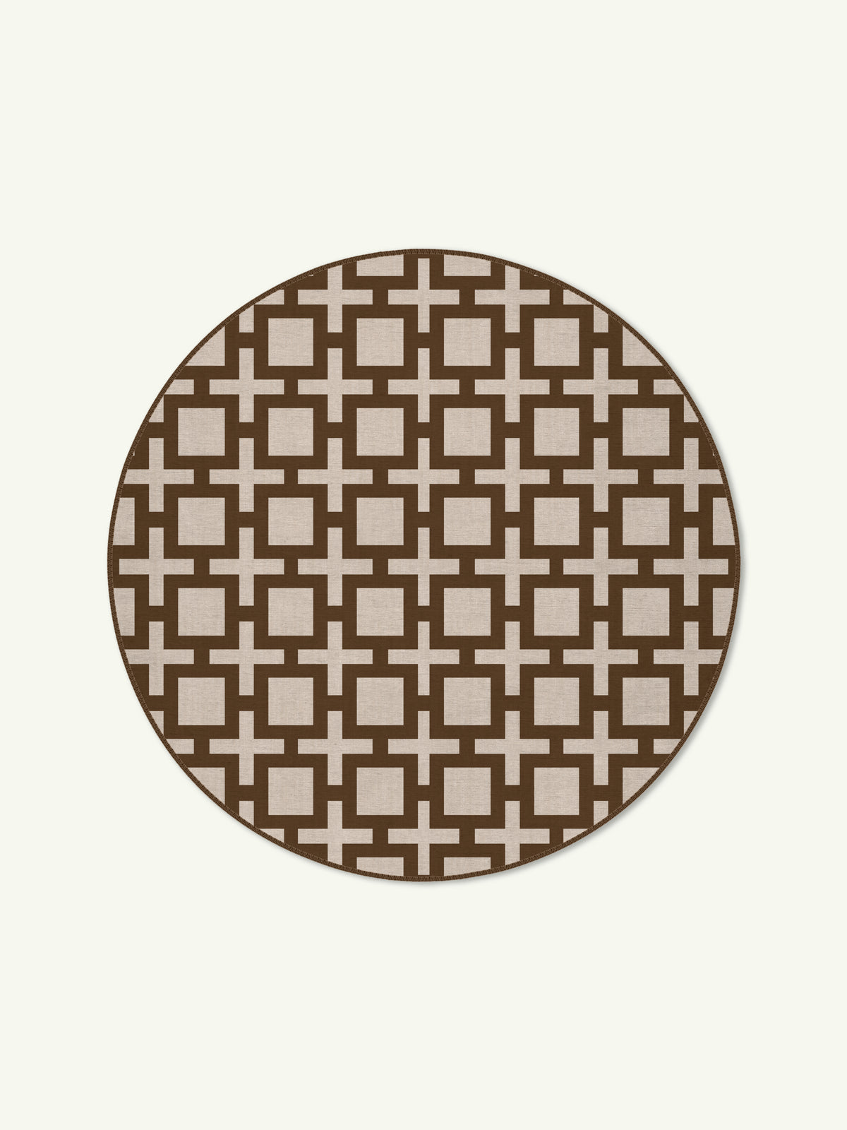 Block Brown Chenille Rug