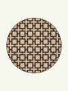 Block Brown Chenille Rug