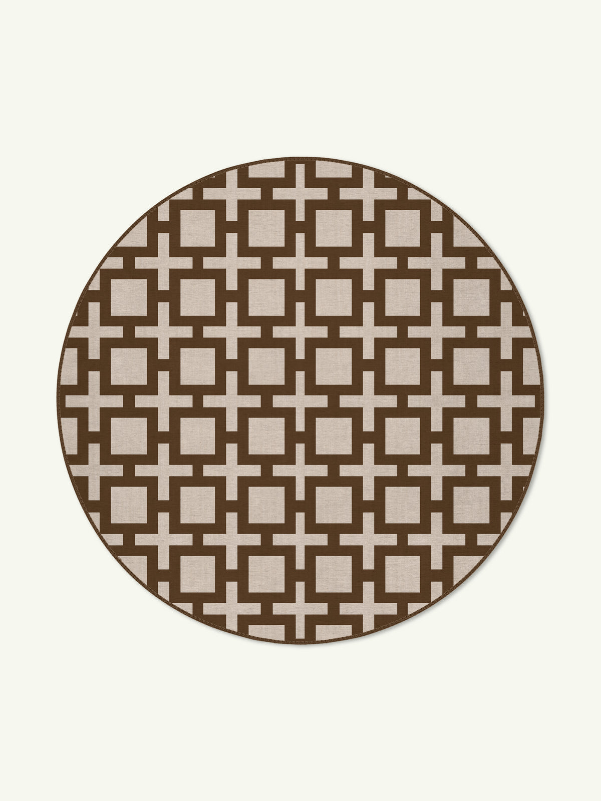 Block Brown Chenille Rug