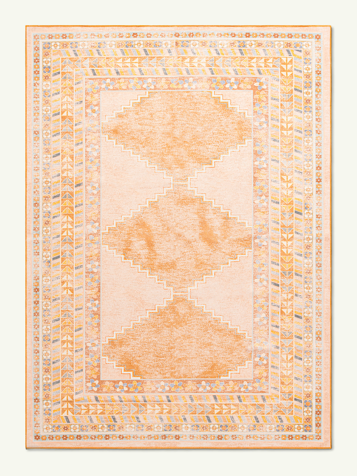 Diamond Mustard Chenille Rug