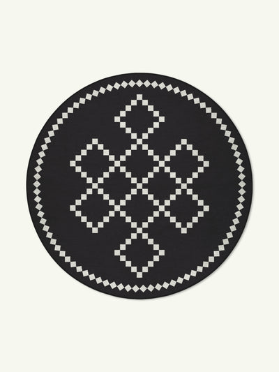 Centre charcoal chenille rug