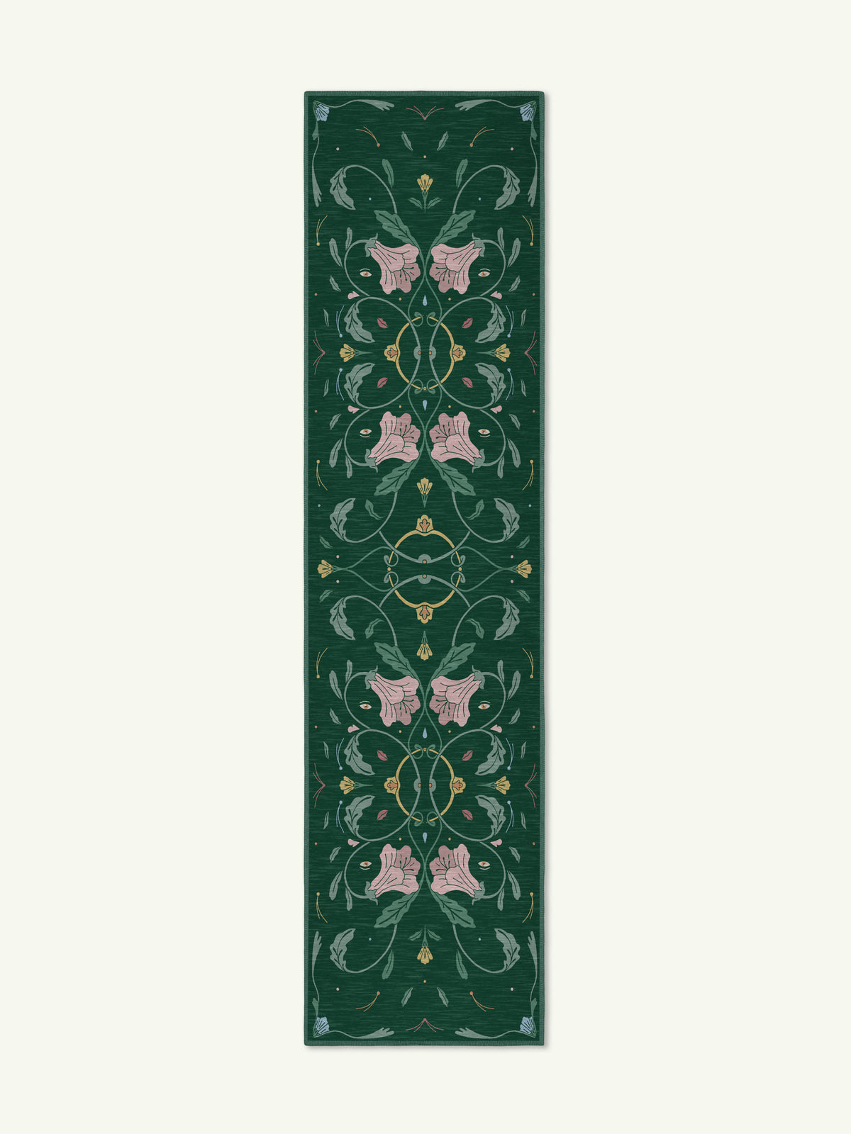 Beauty Green Chenille Runner