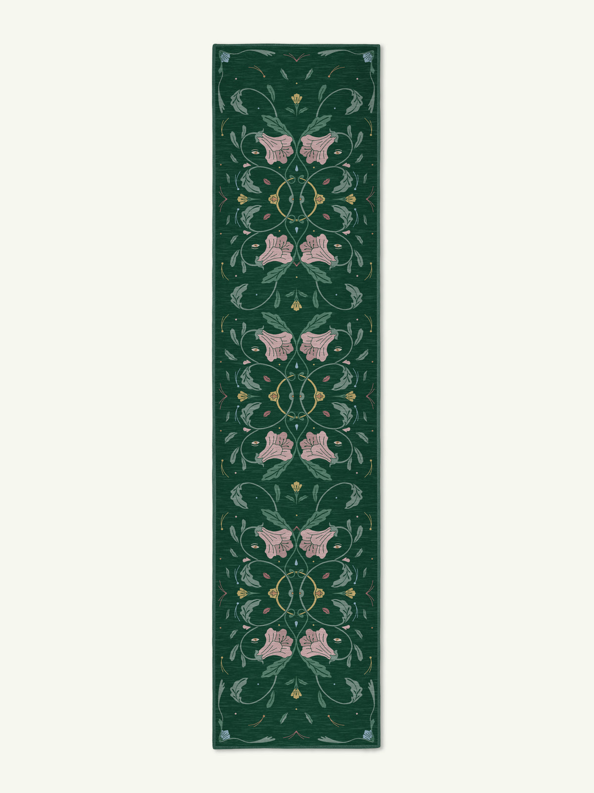 Beauty Green Chenille Runner