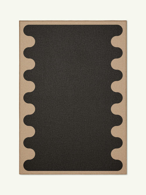 Jig black new jute rug