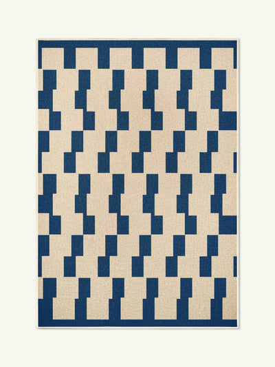 Board game navy new jute rug