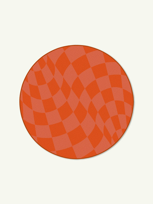 Banner orange outdoor rug
