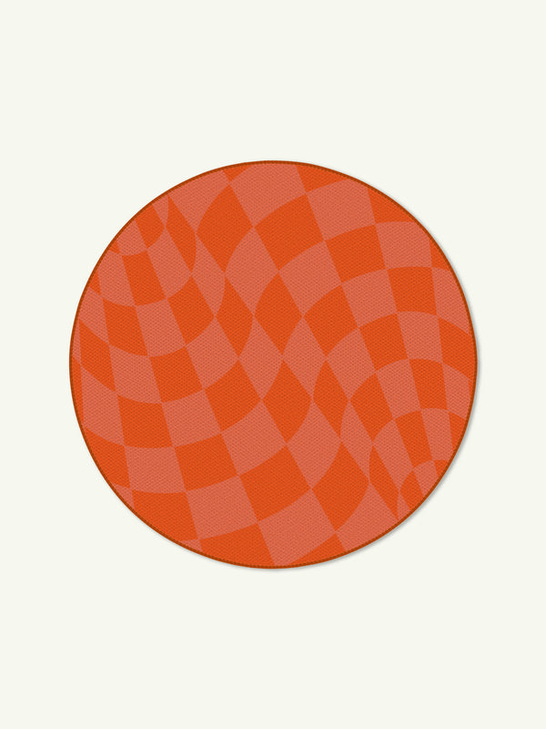 Banner orange outdoor rug