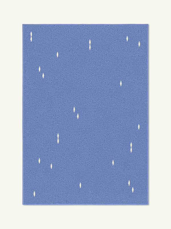 Confetti ocean blue cotton feel rug