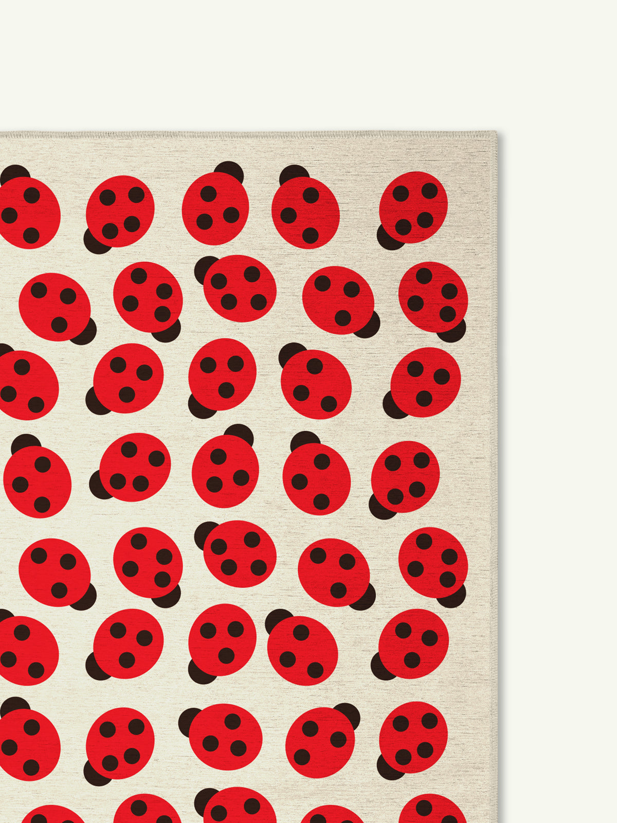 Lady Bugs Red Chenille Rug