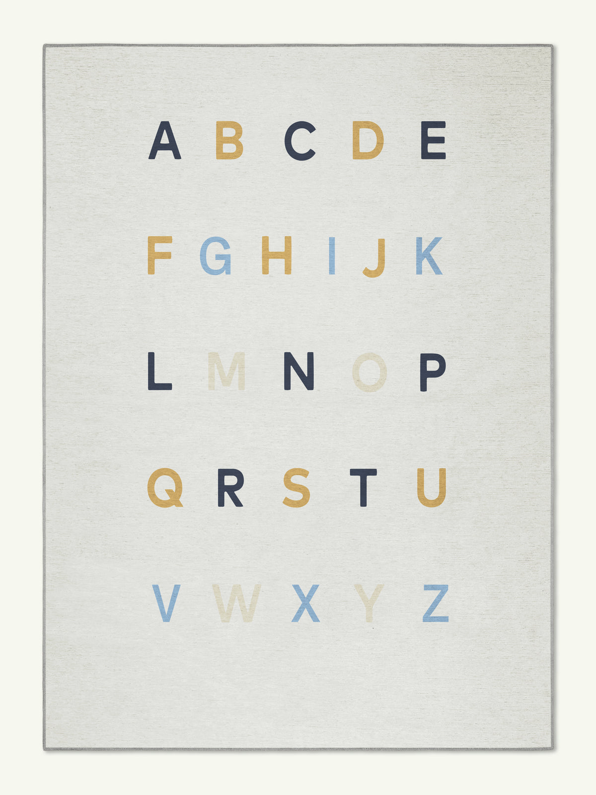 Alphabet Neutral Chenille Rug
