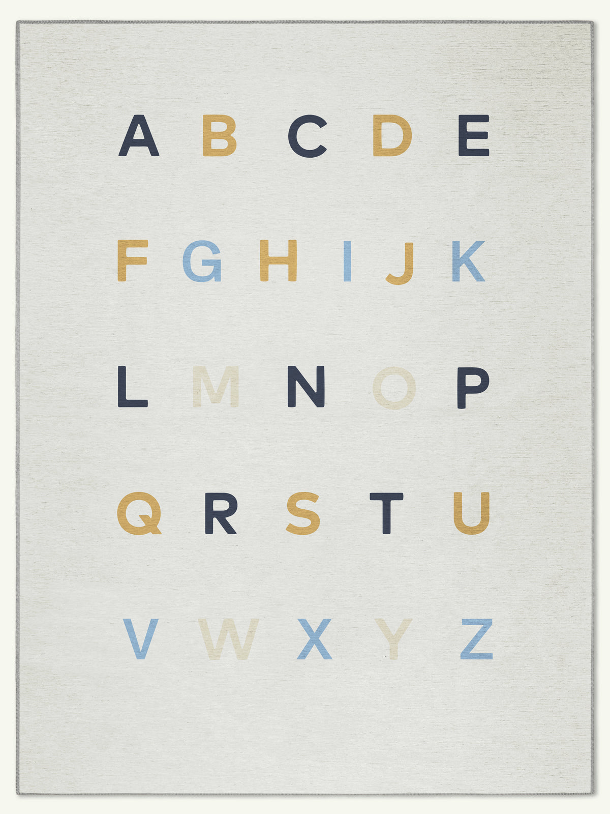 Alphabet Neutral Chenille Rug