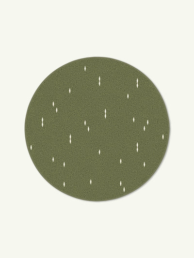 Confetti dark olive cotton feel rug