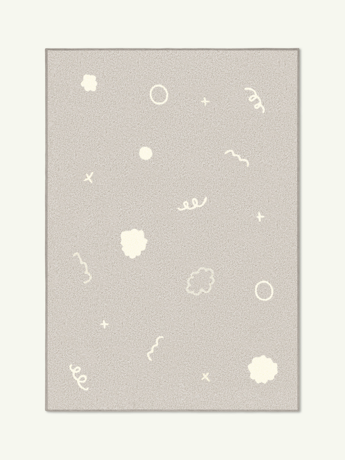 Doodles Light Gray Cotton Feel Rug