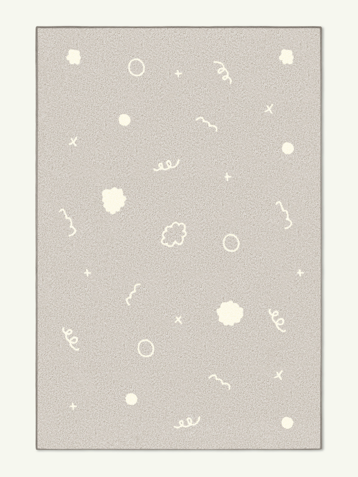 Doodles Light Gray Cotton Feel Rug