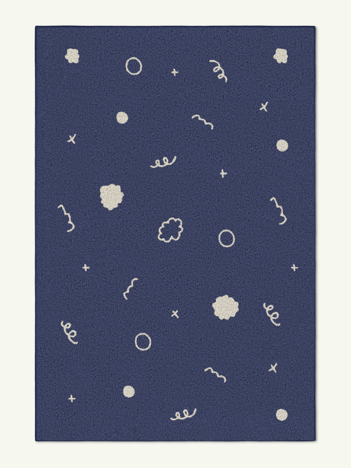 Doodles Steel Blue Cotton Feel Rug