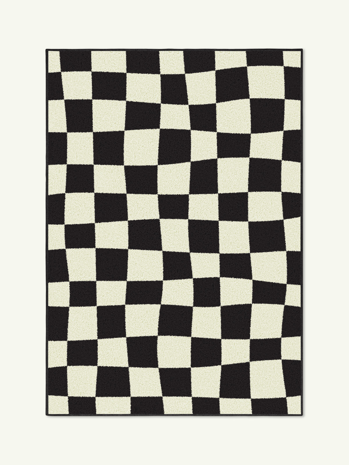 Checked Out Black Cotton Feel Rug