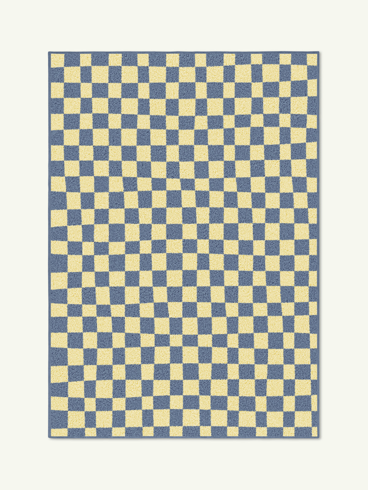 Micro Check Light Yellow Cotton Feel Rug