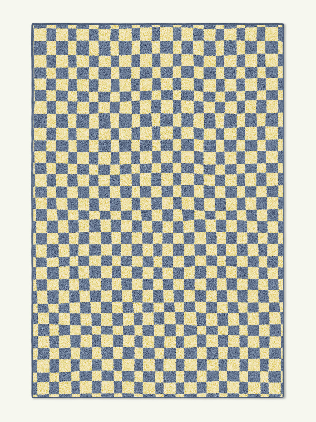 Micro Check Light Yellow Cotton Feel Rug