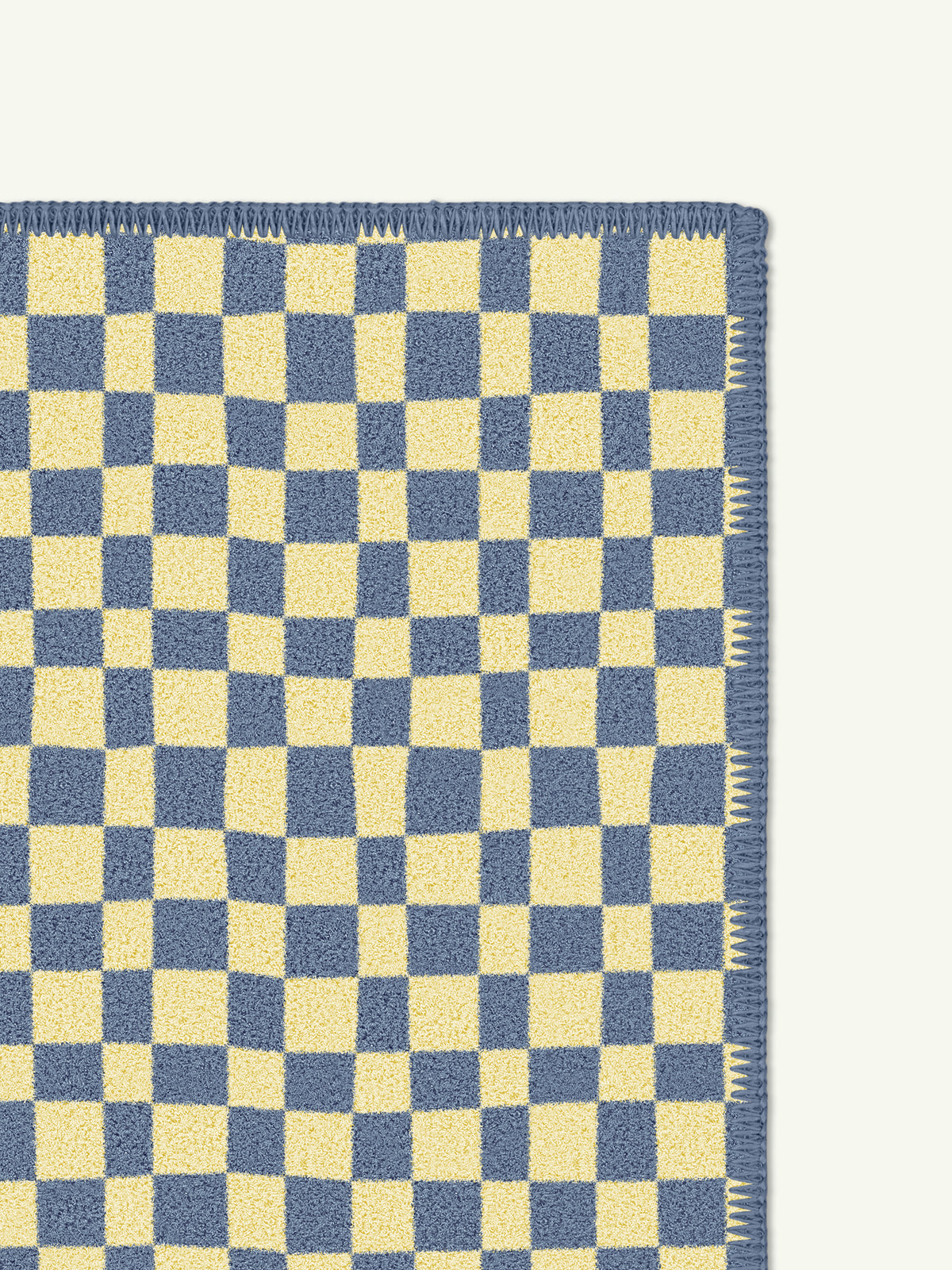 Micro Check Light Yellow Cotton Feel Rug