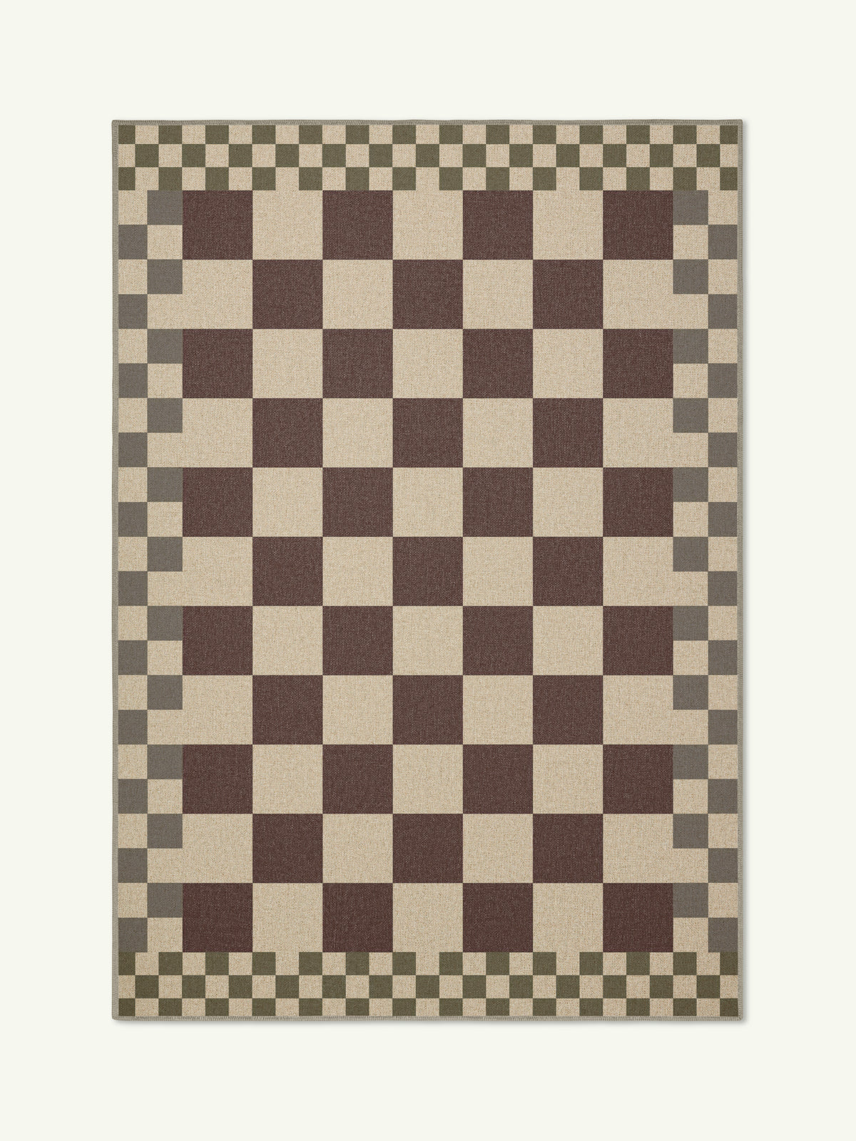 Checkered Burgundy New Jute Rug