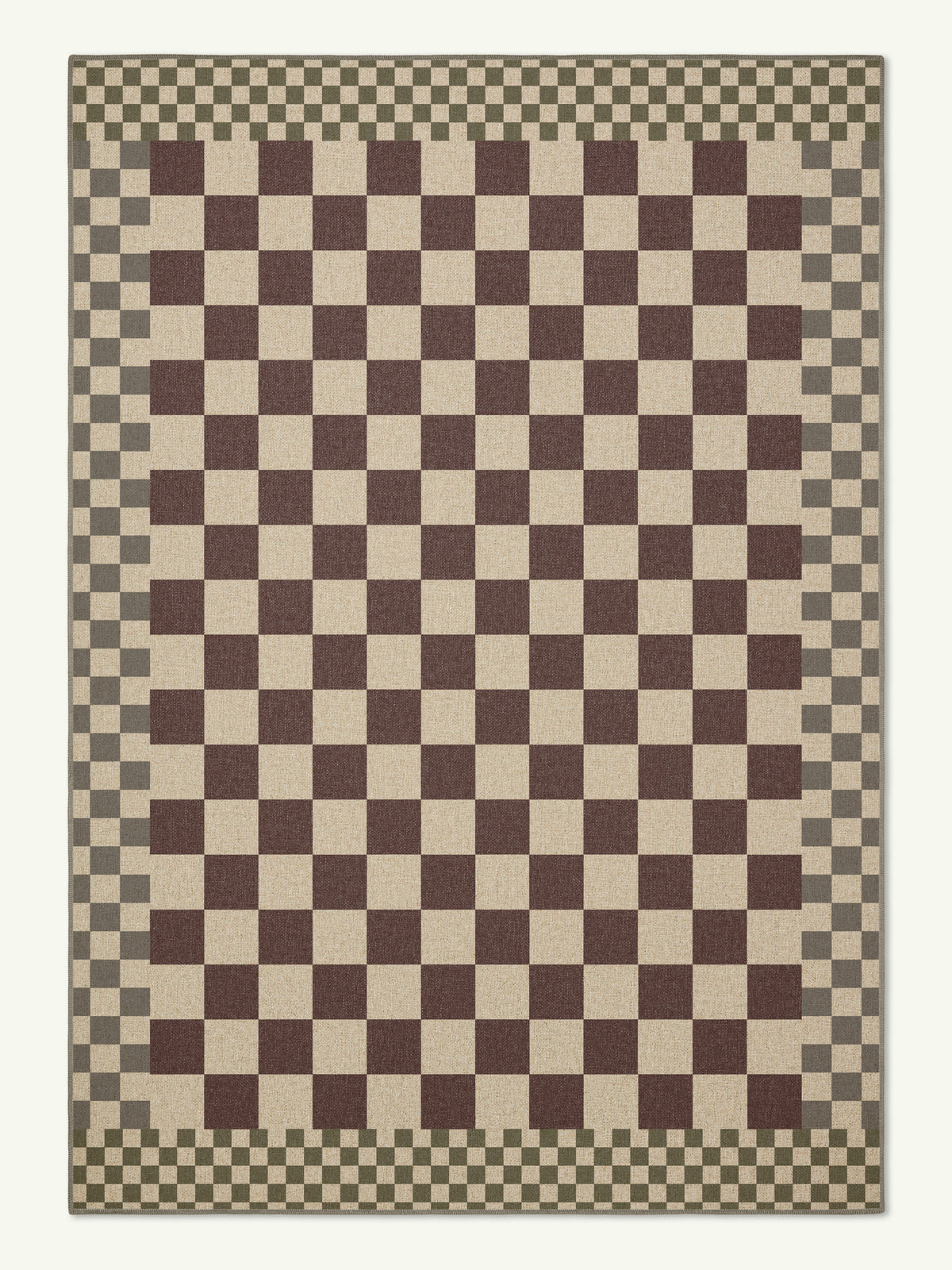 Checkered Burgundy New Jute Rug