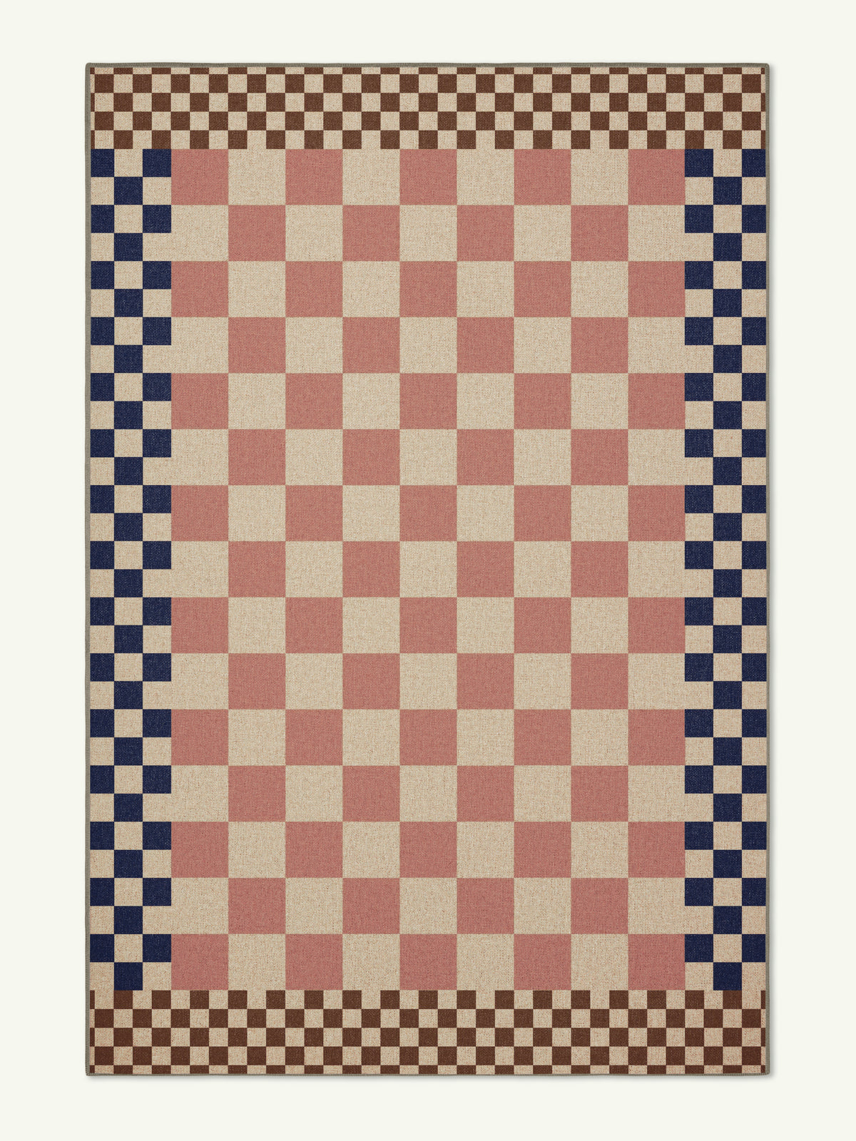 Checkered Pale Pink New Jute Rug