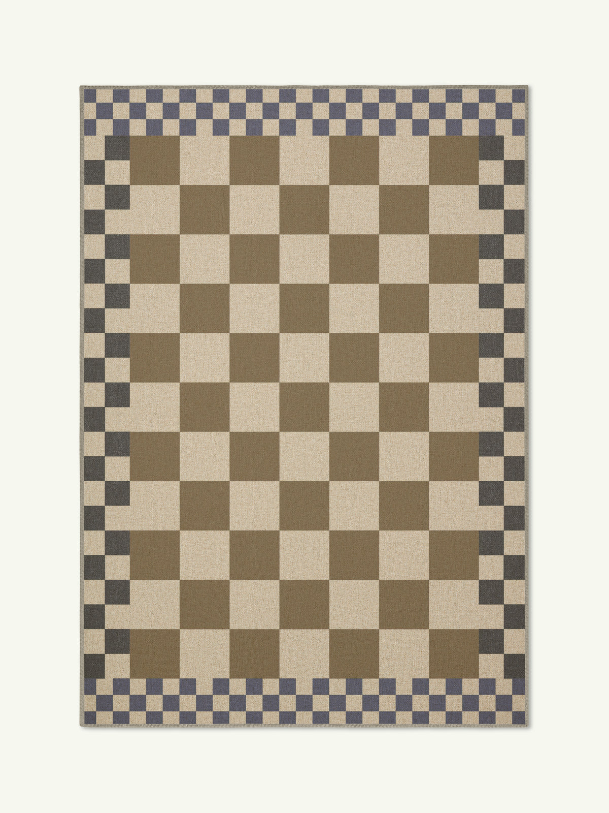 Checkered Taupe New Jute Rug