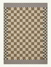 Checkered Taupe New Jute Rug