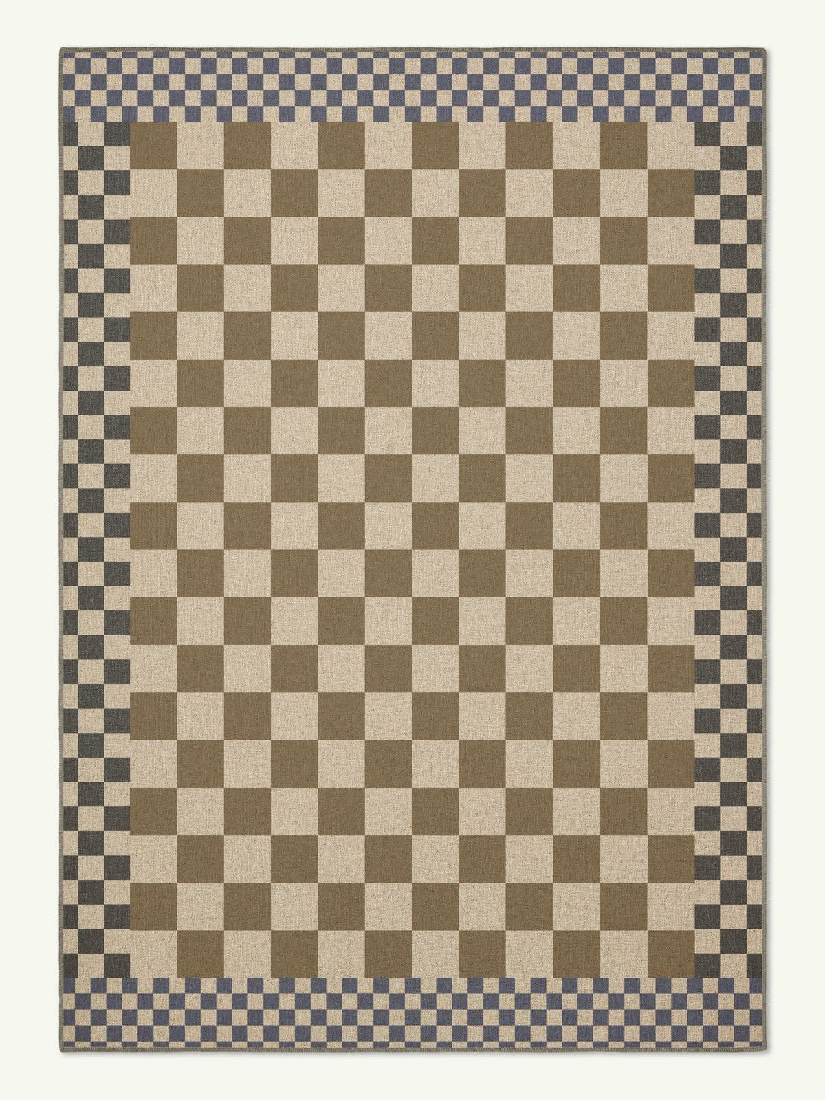 Checkered Taupe New Jute Rug