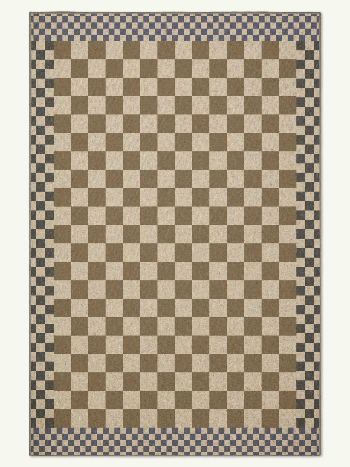 Checkered Taupe New Jute Rug