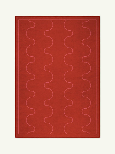 Aligned rouge chenille rug