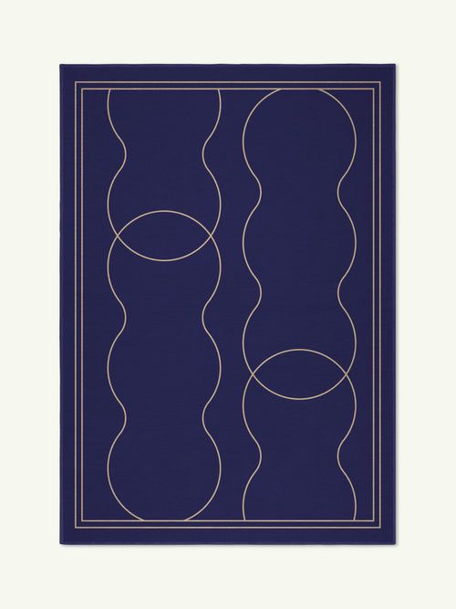 Curious navy chenille rug
