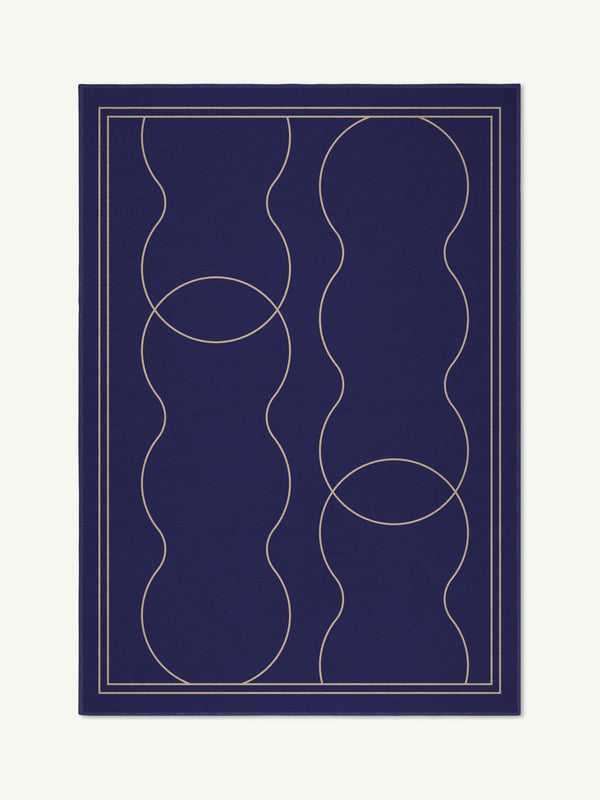 Curious navy chenille rug