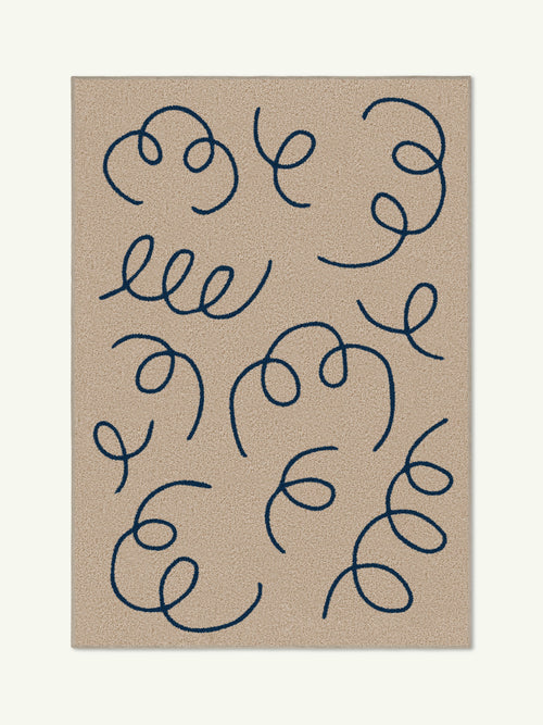 Whimsical beige cotton feel rug