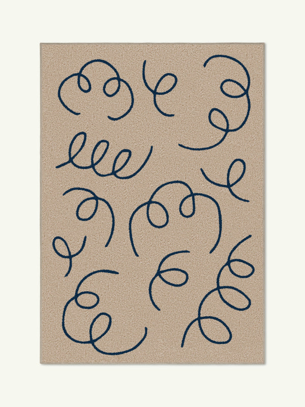 Whimsical beige cotton feel rug