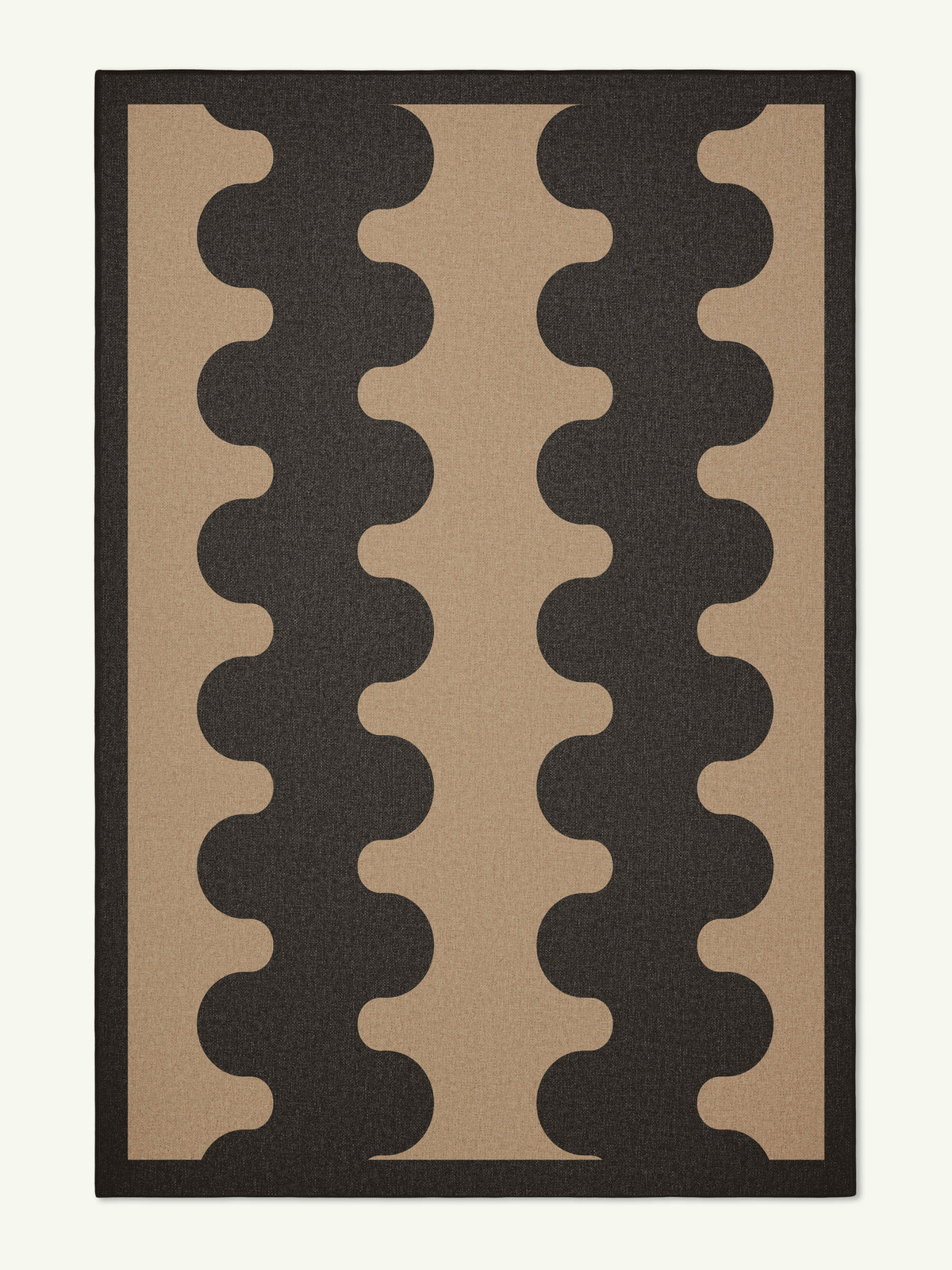 Aligned Black New Jute Rug