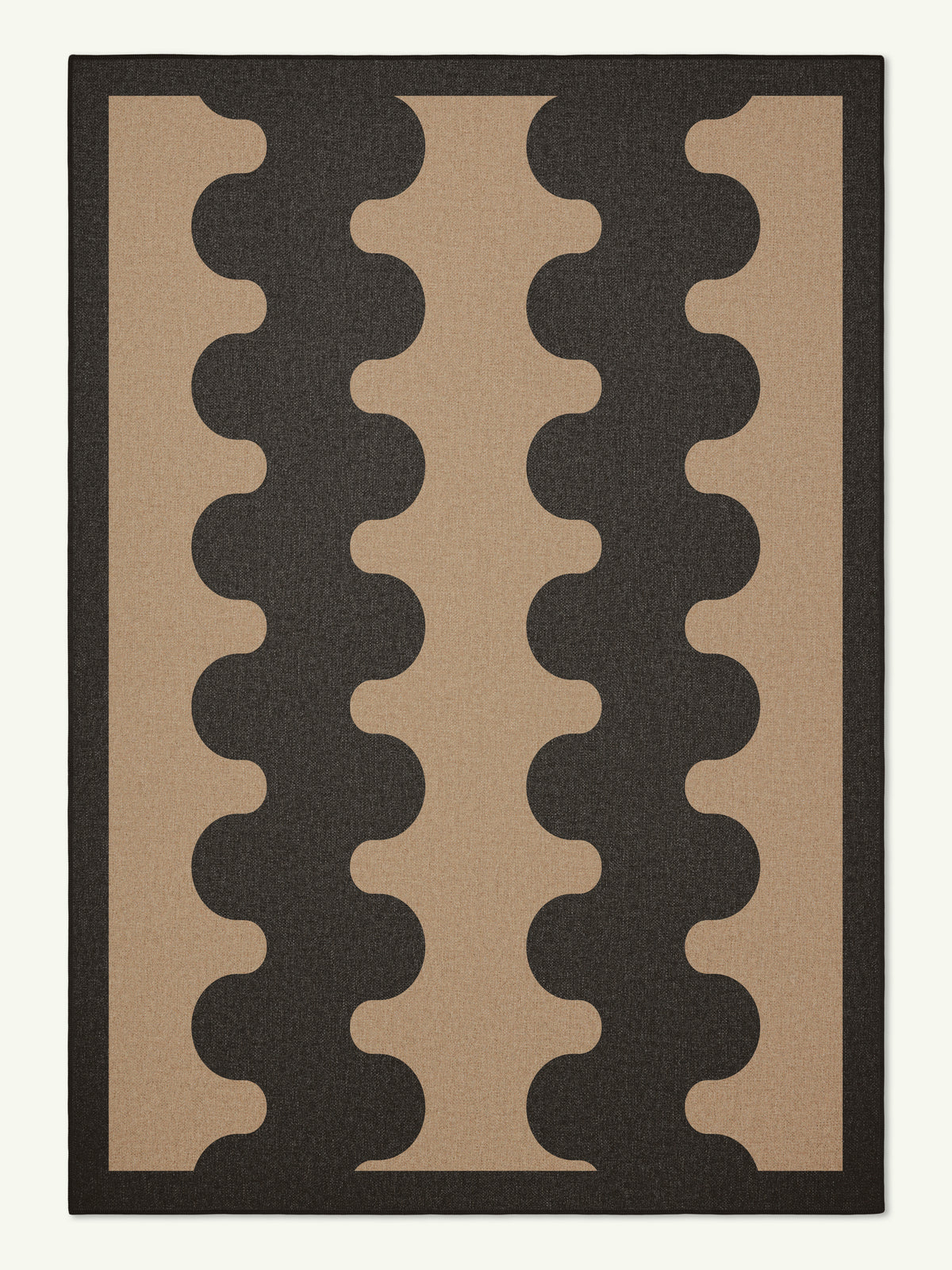 Aligned Black New Jute Rug