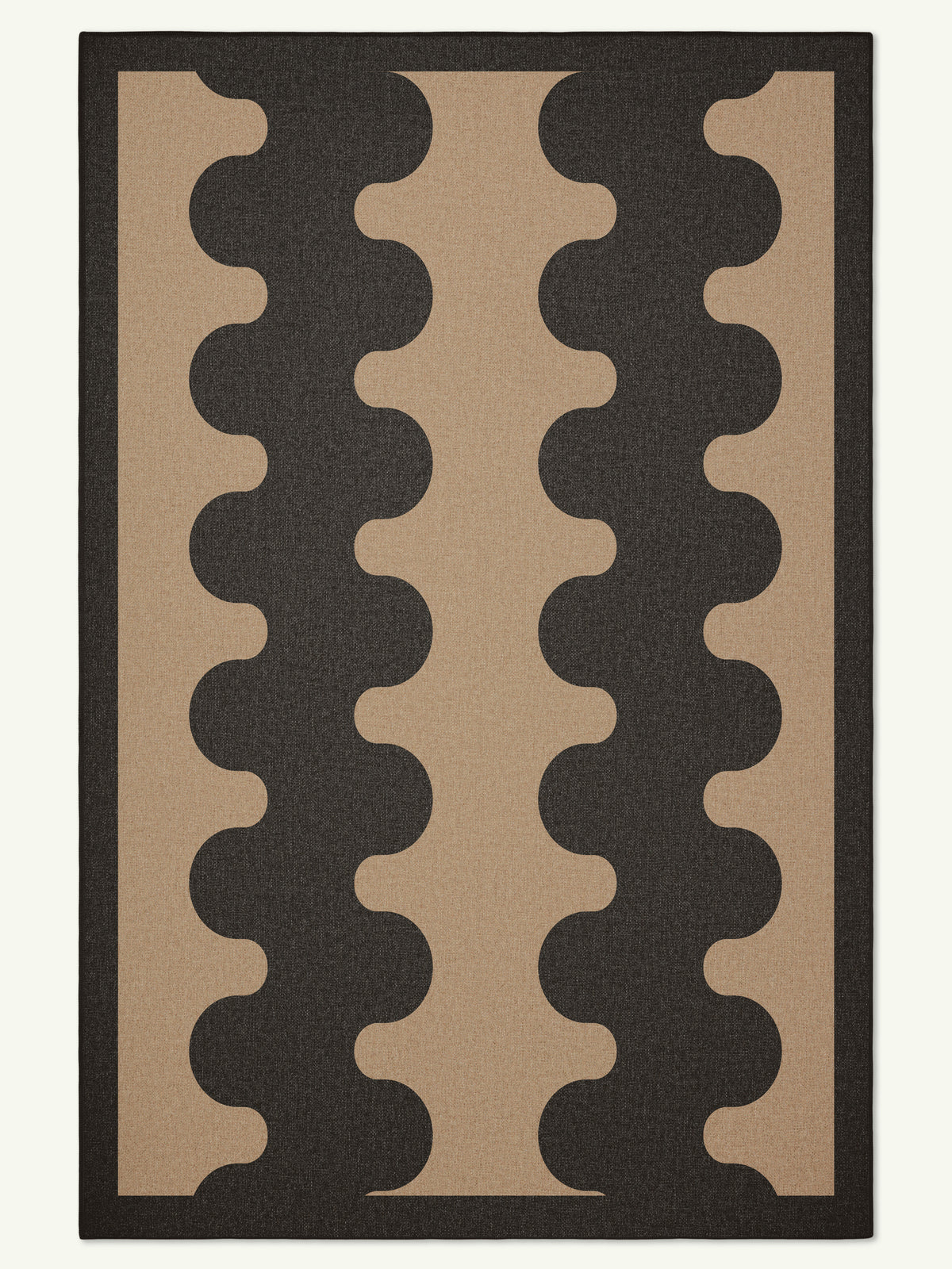 Aligned Black New Jute Rug