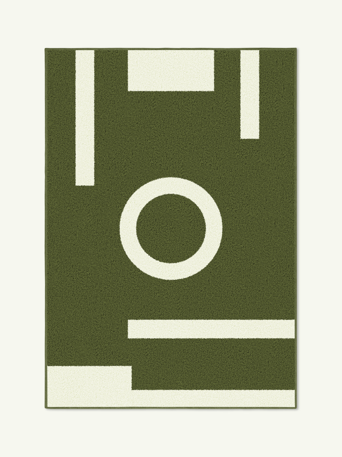 Graphic Olive Cotton Feel Rug