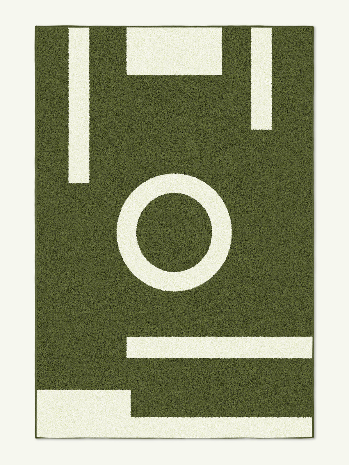 Graphic Olive Cotton Feel Rug