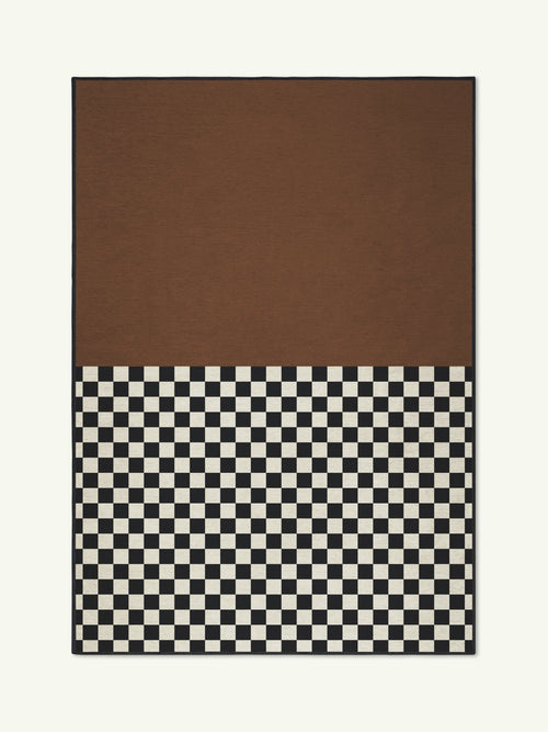 Matter brown chenille rug