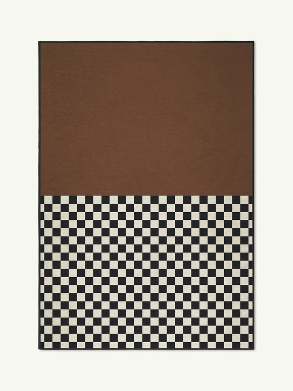 Matter brown chenille rug
